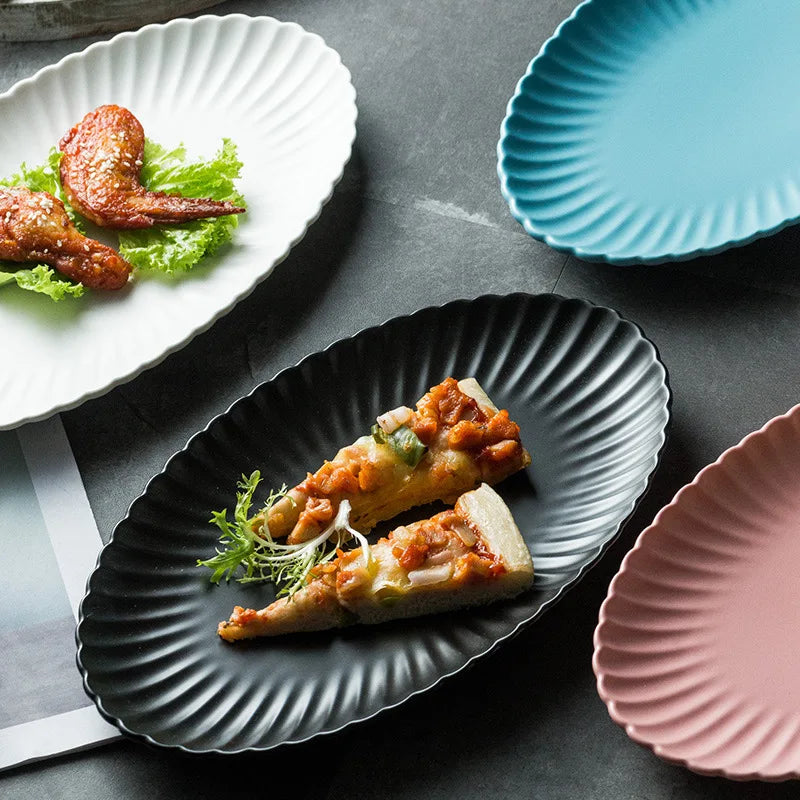 new products porcelain platter Oval plate restaurant sets color glaze dinnerware set porcelain plate