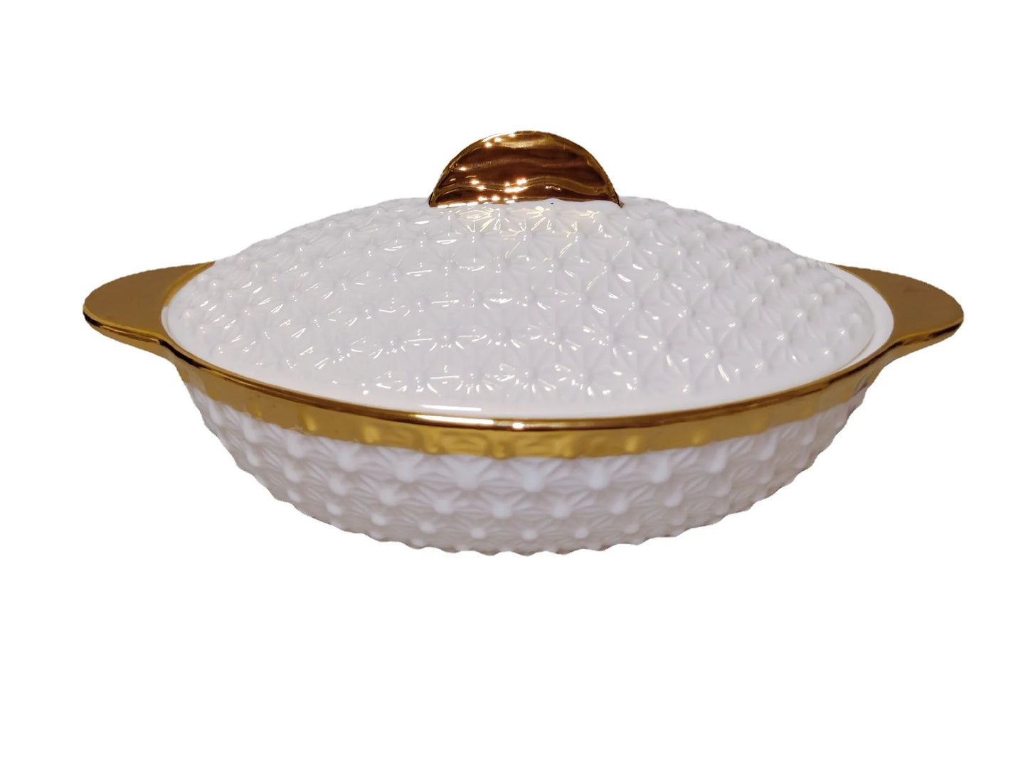 JIUWANG guangzhou gold-plated ceramic porcelain casserole dish with lid Set soup pot rose gold with lib