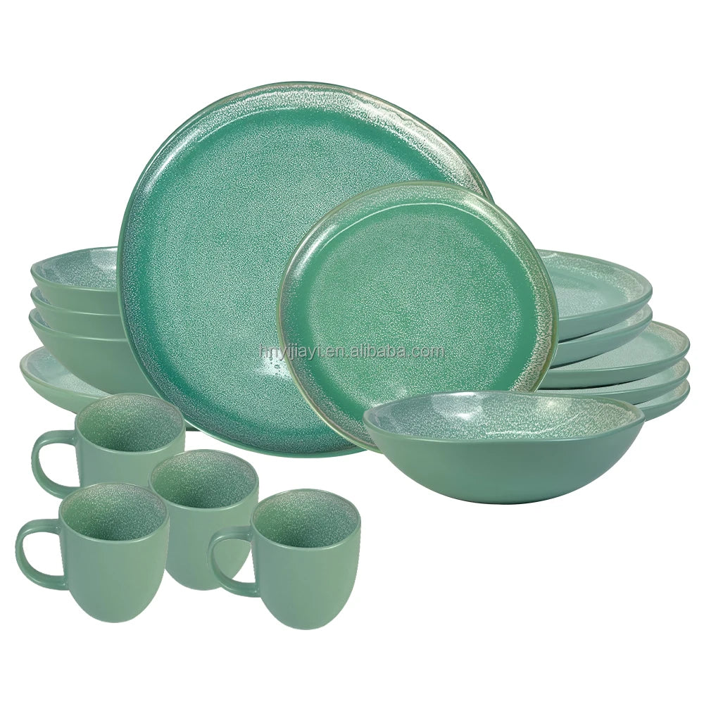 JIUWANG wholesale dinner set ceramic  dinnerware sets glaze tableware plates and plates restaurant pratos de porcelana