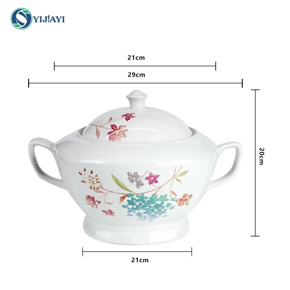 JIUWANG Wholesale Cheap Ceramic Round Customize Wedding Mug Bone China Tea Pakistan Dinnerware Set dinner set 72 pcs