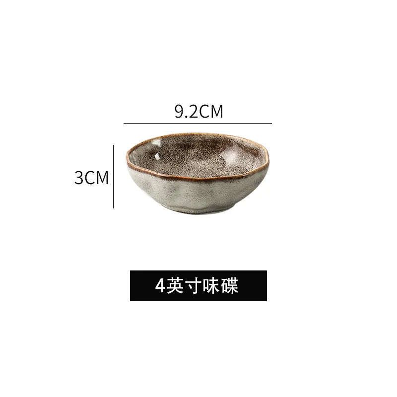 Japanese Style Crude Pottery Handmade Pottery Creative dinnerware sets Restoring Ancient Ways Ceramic tableware