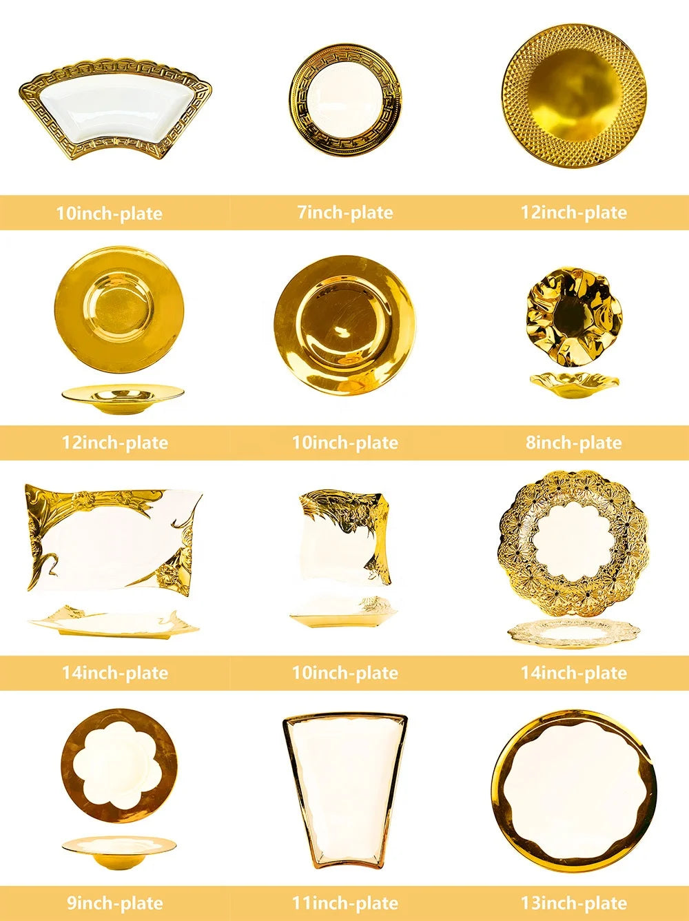 Hot Sell Cheap Restaurant Plate With Gold Rim Ceramic Bowls Bulk Ceramic Plates Sell By Ton  for wedding event