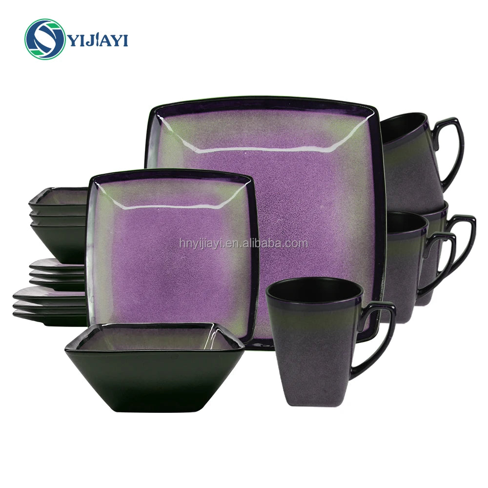 nordic Glazed plain Stoneware Ceramic Crockery Dinnerware set