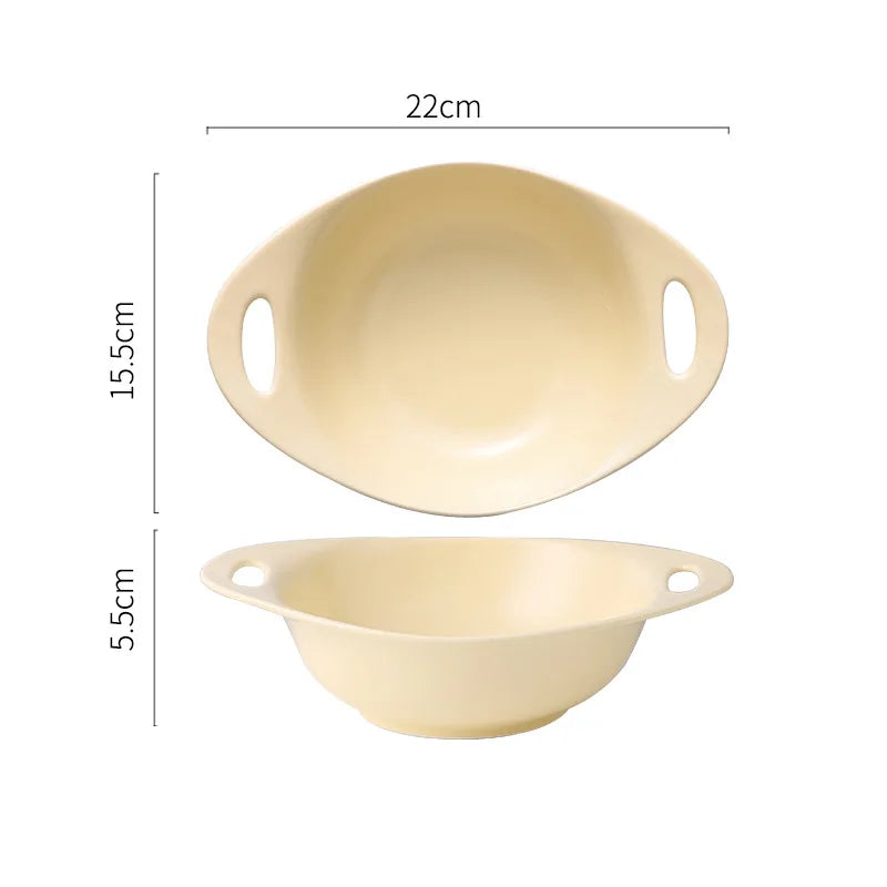 Underglaze Matte Fruit Salad Ceramic Bowl Heat Insulation Instant Noodle Soup Porcelain Baking Dish Household Restaurant