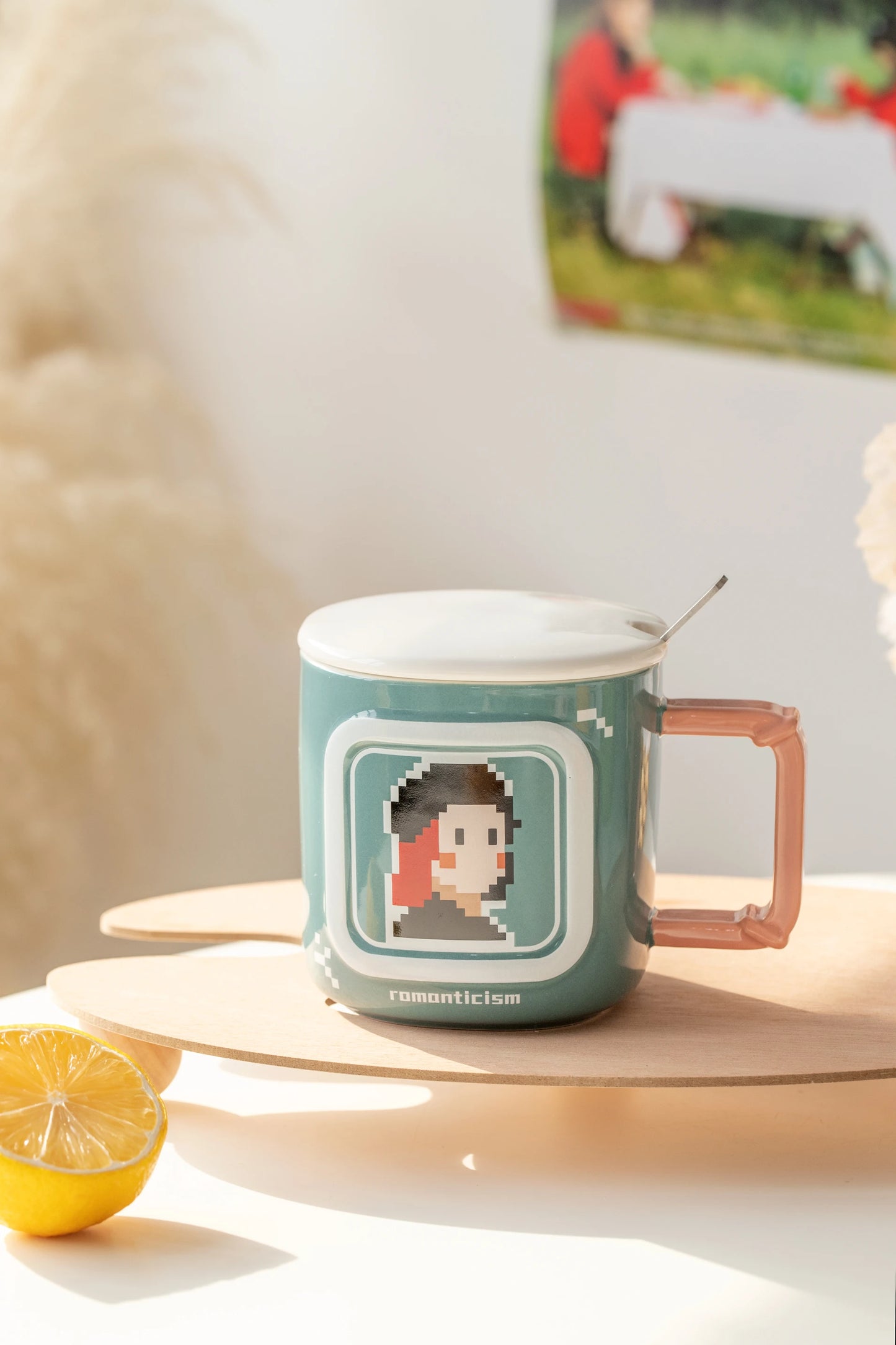 Porcelain Cup Christmas Decoration Luxury Cartoon Cute Coffee Ceramic Mug with Lid