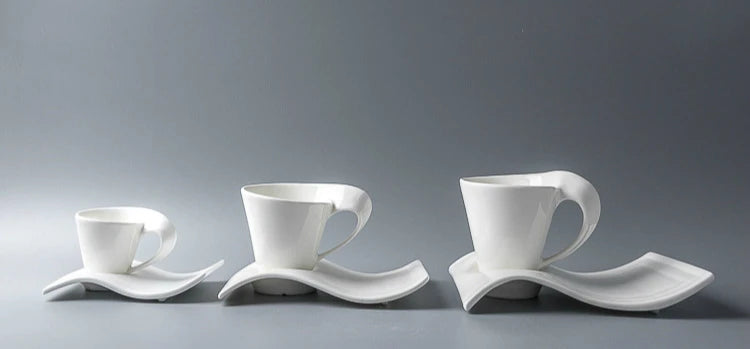 Bright glazed white glazed ceramic hotel home environmental protection tea cup and saucer set ceramic Coffee & Tea Sets