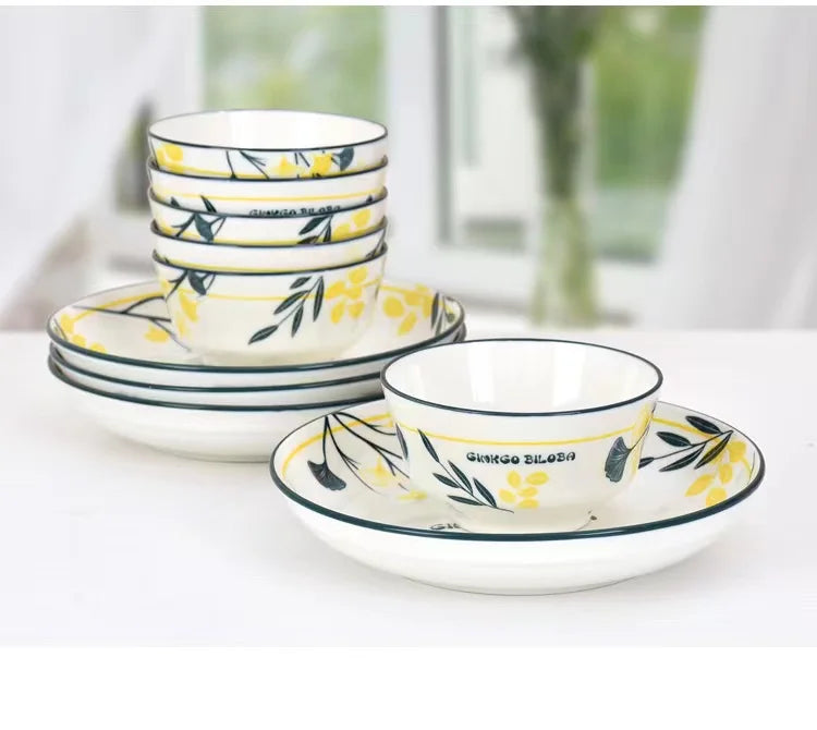 Wholesale ceramic plate ceramic tableware fashion set of under glaze color ceramic plates