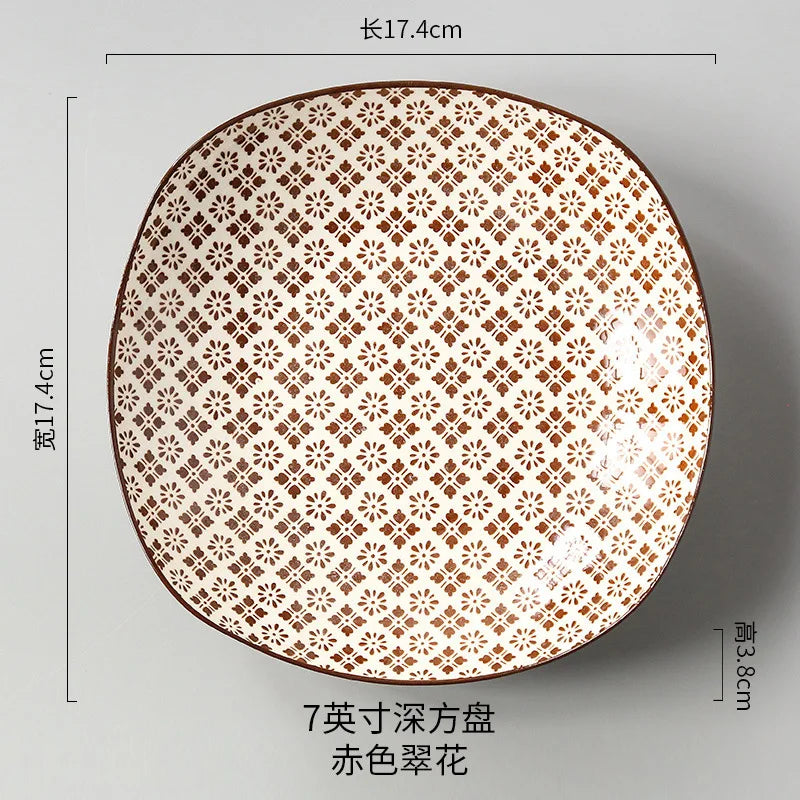 Daily Use Ceramic Square Plate Sets Dinnerware Tableware,Cheap Square White 8 inch Ceramic Plate, Ceramic Plate Square