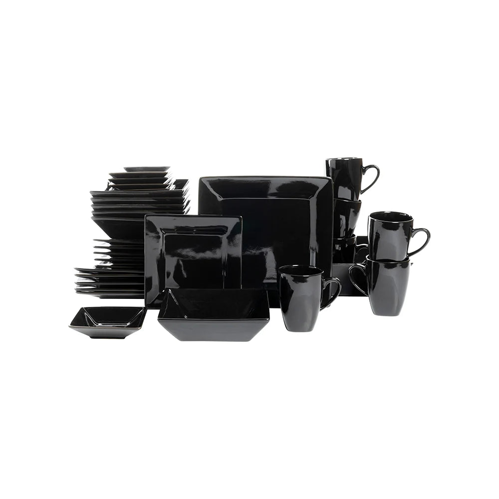 Black 11" Square Plate black dinner set Tableware for Restaurant Wedding Catering Party Banquet