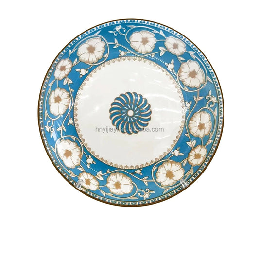 wholesale custom restaurant ceramic porcelain  flower flatware 10inch  fine bone china dinner colorful dessert  plates platos