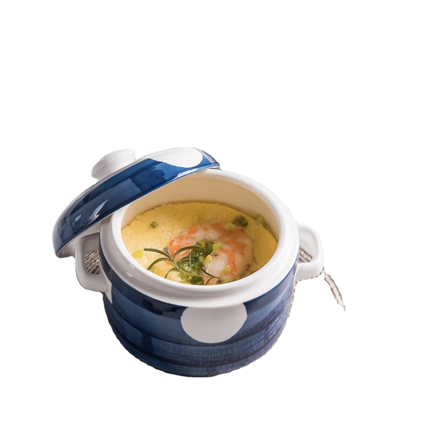 Egg custard medicinal herbs bird's nest tonic small ceramic premium steam soup bowl steaming cup stew pot with lid