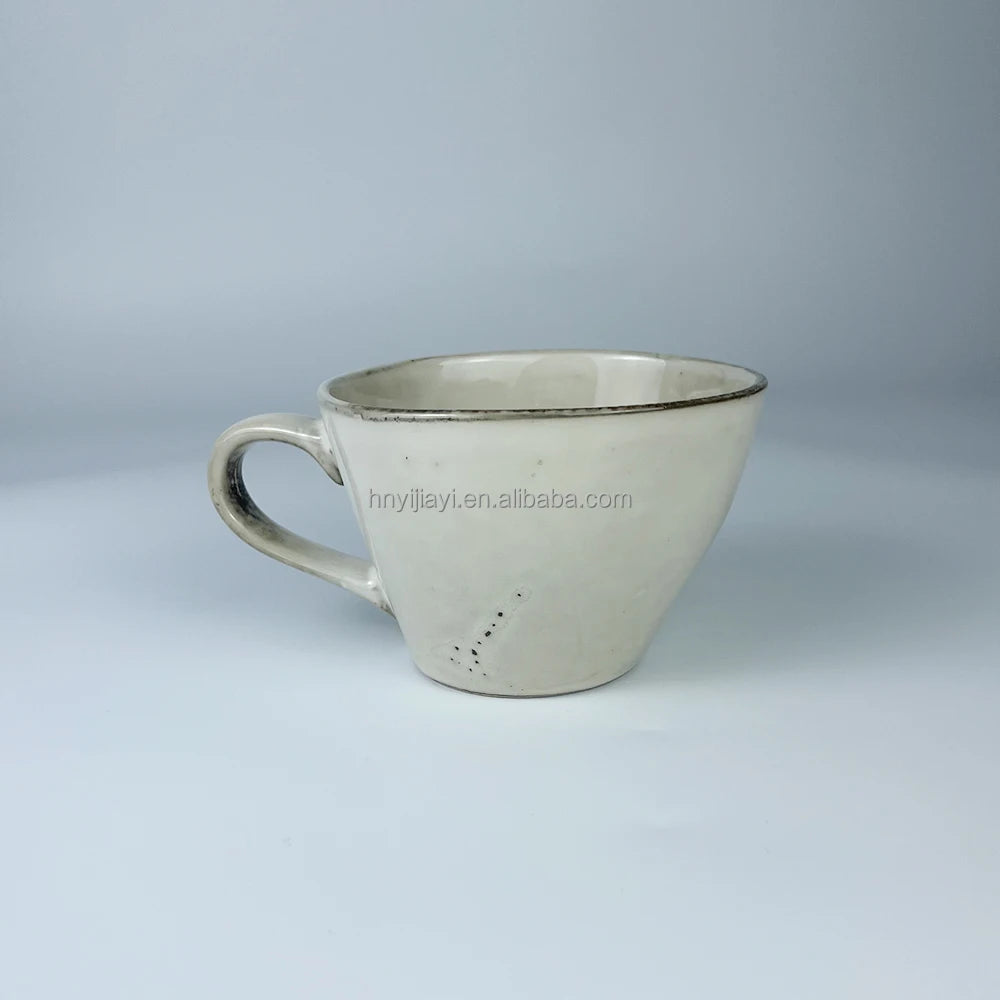 JiuWang custom logo ceramic porcelain coffee style inner glazed vintage  mugs cups