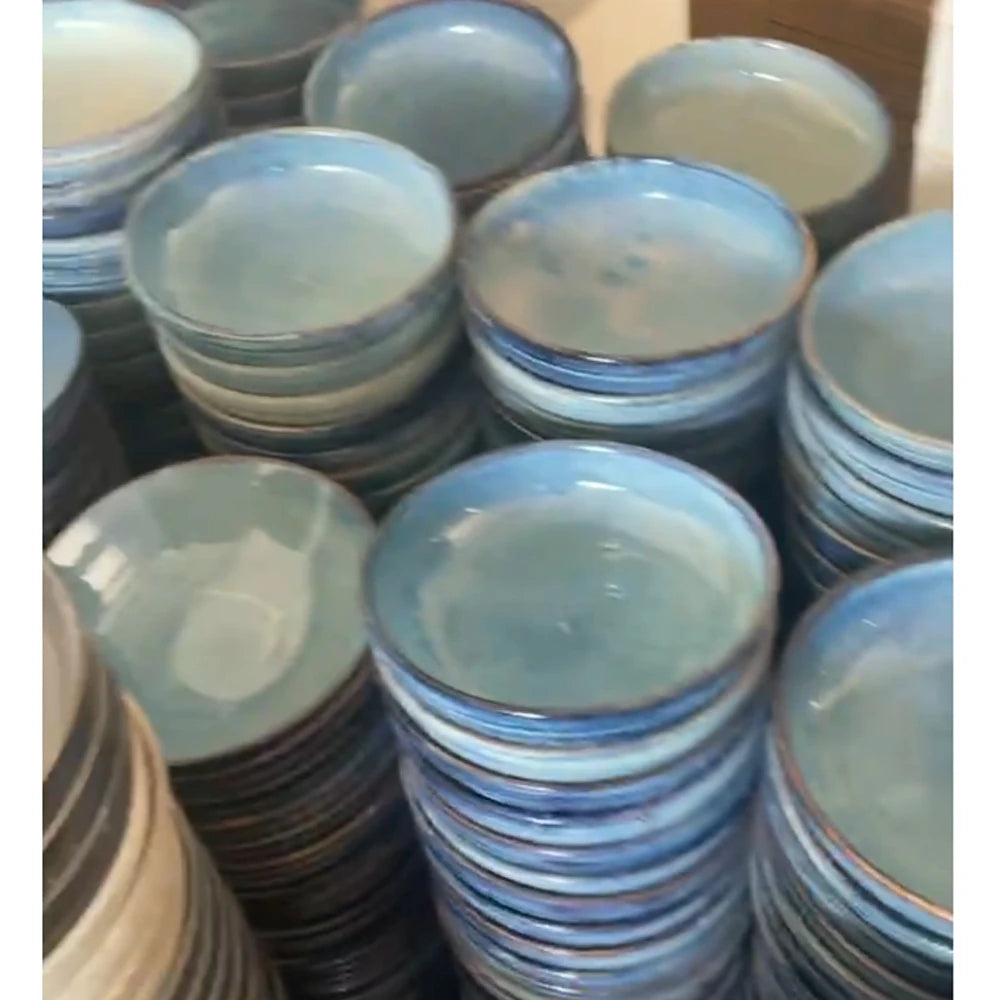 Chaozhou Factory Stocked Customized Porcelain Stock Plate Bowl Stock Color Tableware Plates Restaurant Ceramic By Ton