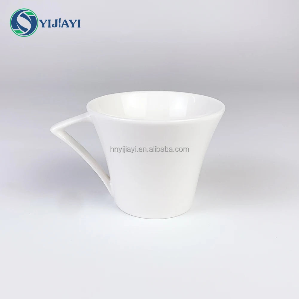 JIUWang wholesale coffee tea cup set with drawer custom logo plain white ceramic porcelain cappuccino packing gift box