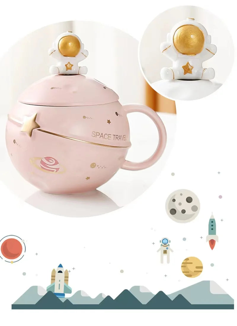 Cute Top quality wholesale Promotional Porcelain Mugs Ceramic mug for advertising sale products cup Astronaut ceramic cup