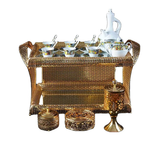 hot selling customized habesha metal rekebot tea table with ethiopian coffee set