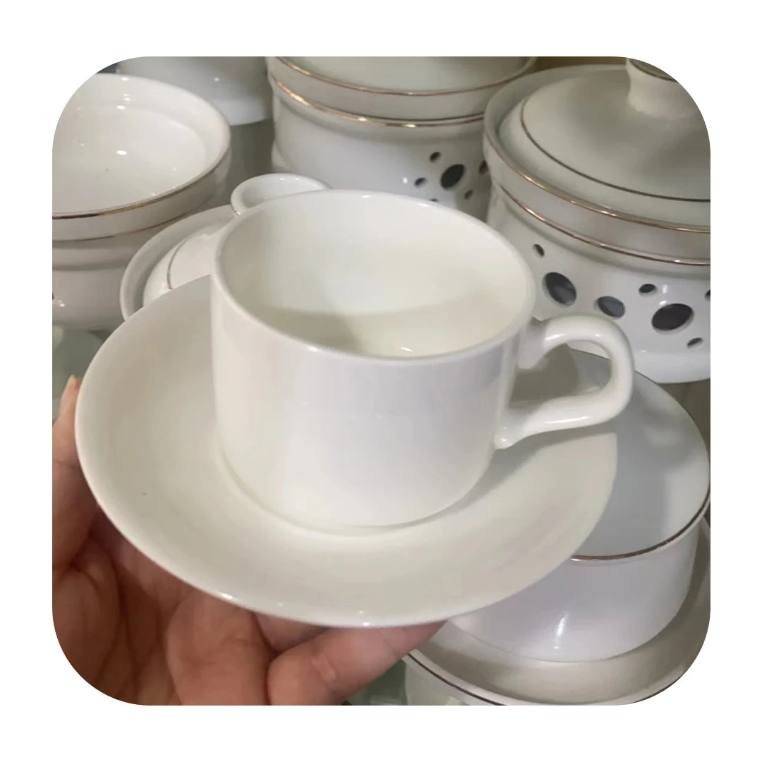 JIUWANG  chaozhou Porcelain Dinner Plate and Bowl Coffee Cup Set Kitchen Coffee mugs sets