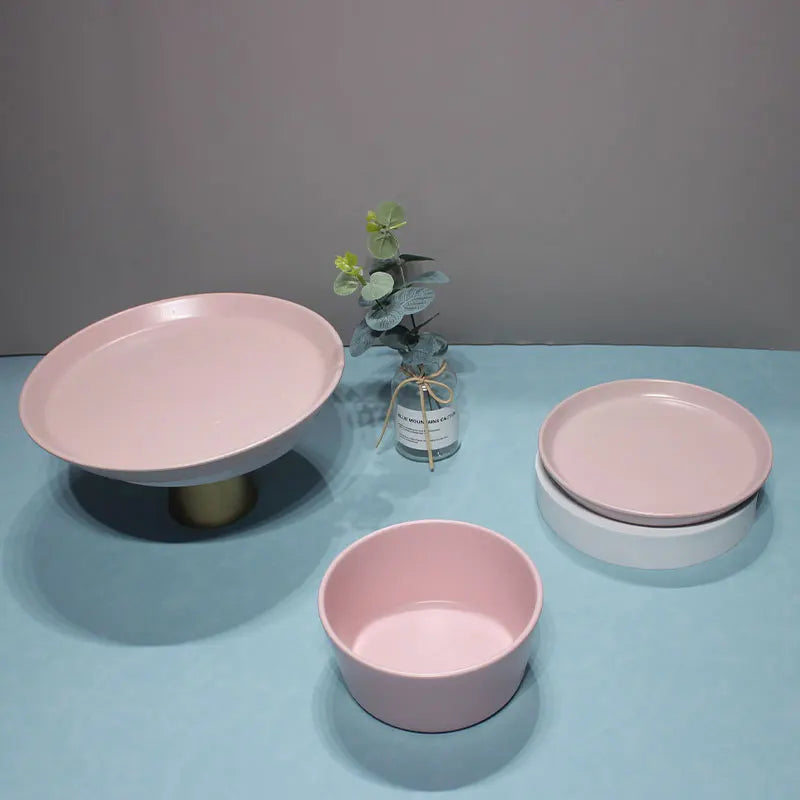 Relief reaction glaze dinner tableware multi-color customizable set ceramic tableware 16pcs