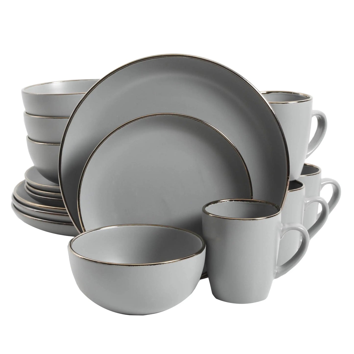 16 / 24 pcs dinner set pakistan Matte Gray Color Tableware Dinnerware Set Service For 4 or 6