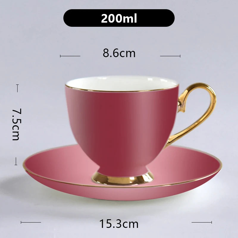 new gold color luxury coffee cup and saucer set coffee tea cup with saucer