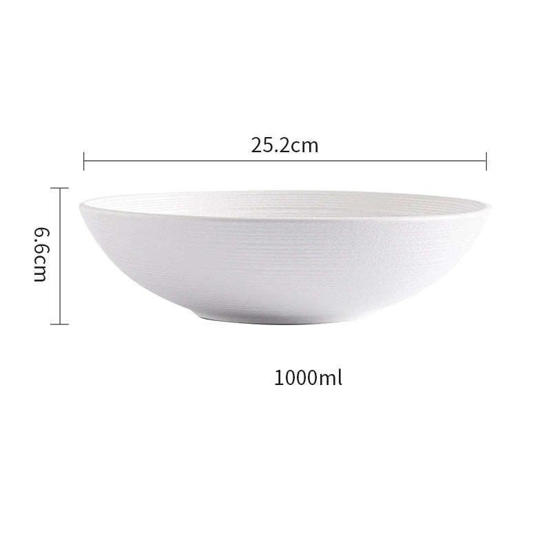 1280Ml Irregular Noodle Bowl Ceramic Crockery Durable Vintage Japanese Stoneware Porcelain Soup Bowl Pho Bowl for restaurant