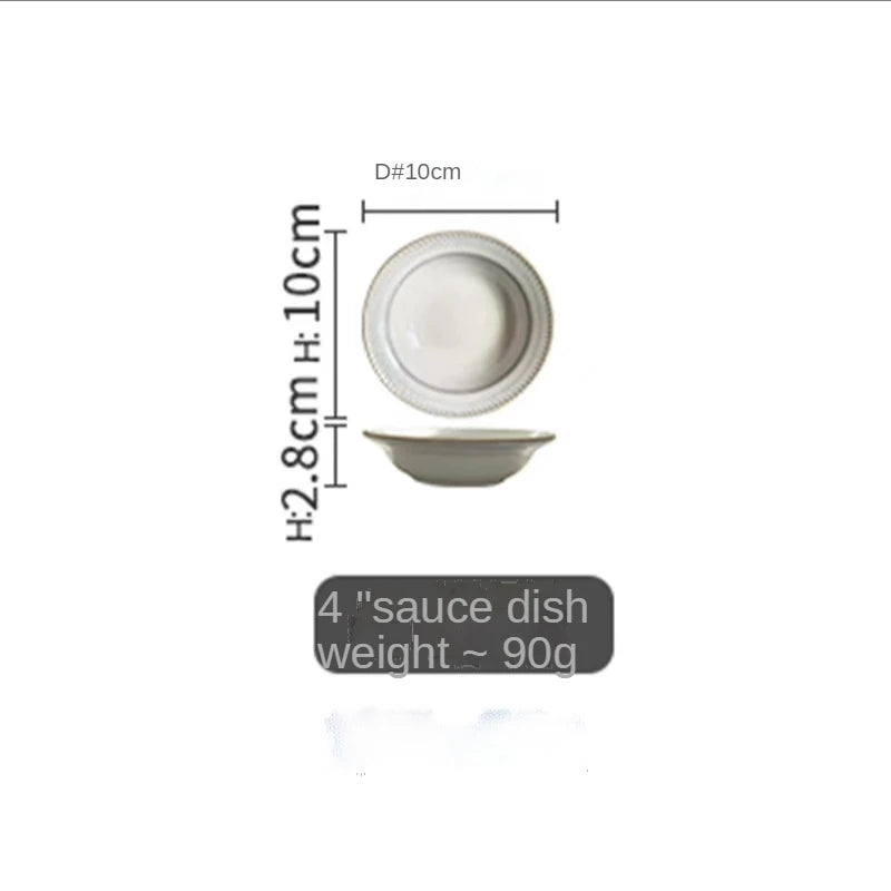 Factory Price Luxury Elegant Kitchen Tableware Multiple Sizes Pure White Simple French Dish for House Hotel Wedding