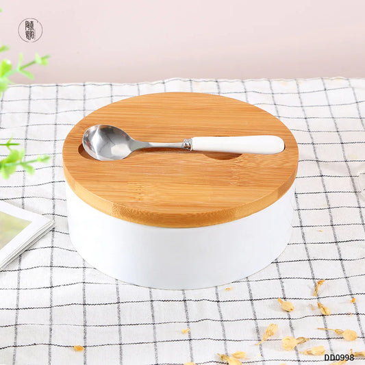 Ceramic Butter Dish with Bamboo Lid And Knife Butter Keeper Container For Customize butter dish with lid solid cheese container