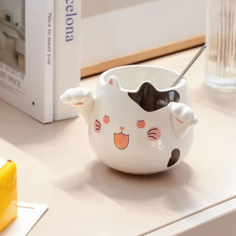 Redeco Custom Ceramic Cute 3D Animal Face Shaped Coffee Mug