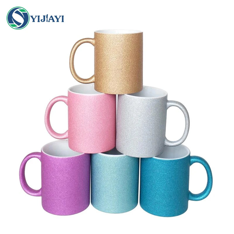 Wholesale Gold handle Ceramic mug promotion sublimation mug with gold handle 11 oz hand decal ceramic mug advertising