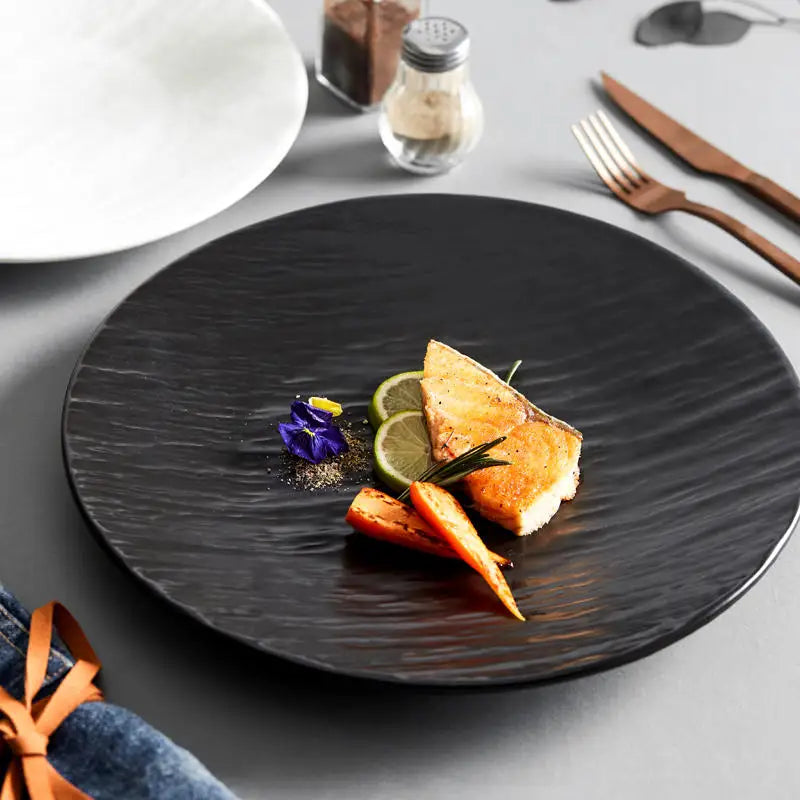 Black Porcelain Dinnerware Sets Ceramic Tableware Set, Matte Ceramic Dinner Set For Catering Restaurant Hotel