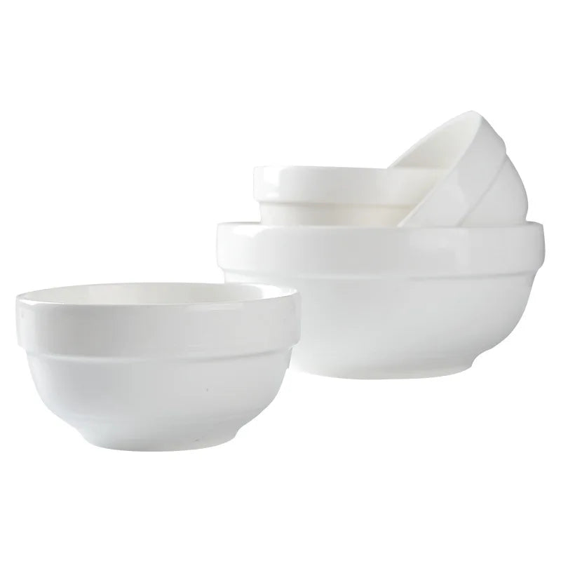 JIUWANG Serving Bowls - 5pcs Ceramic Mixing Bowl, 68 47 27 17 12 oz, New Bone Porcelain Nesting Bowls Set