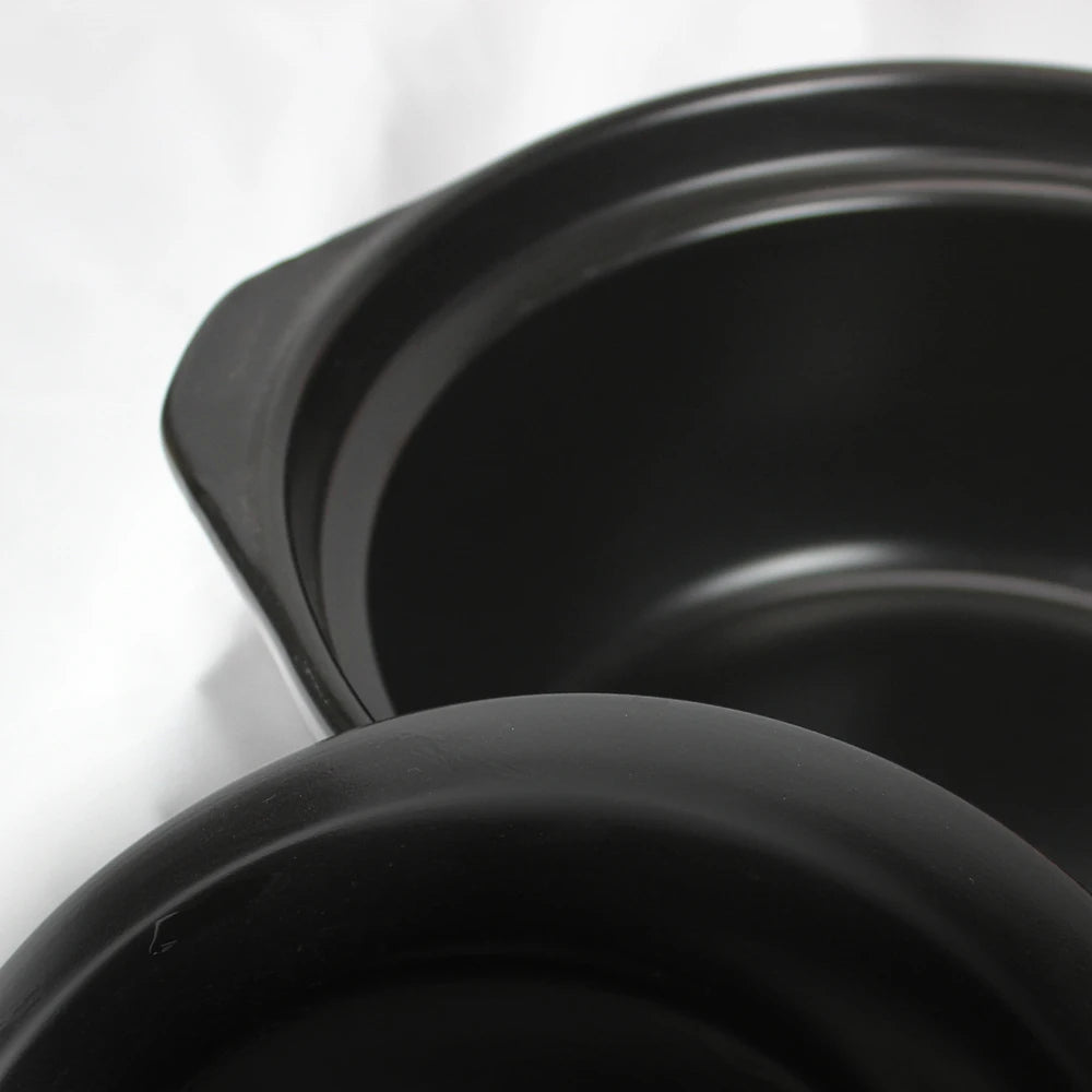 Manufacturer Wholesales Round Shape Black Stone Bowl Korean Style Cooking Ware For Home And Dining Hall Use