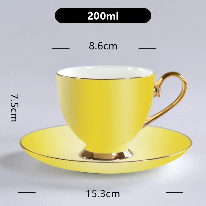 new gold color luxury coffee cup and saucer set coffee tea cup with saucer