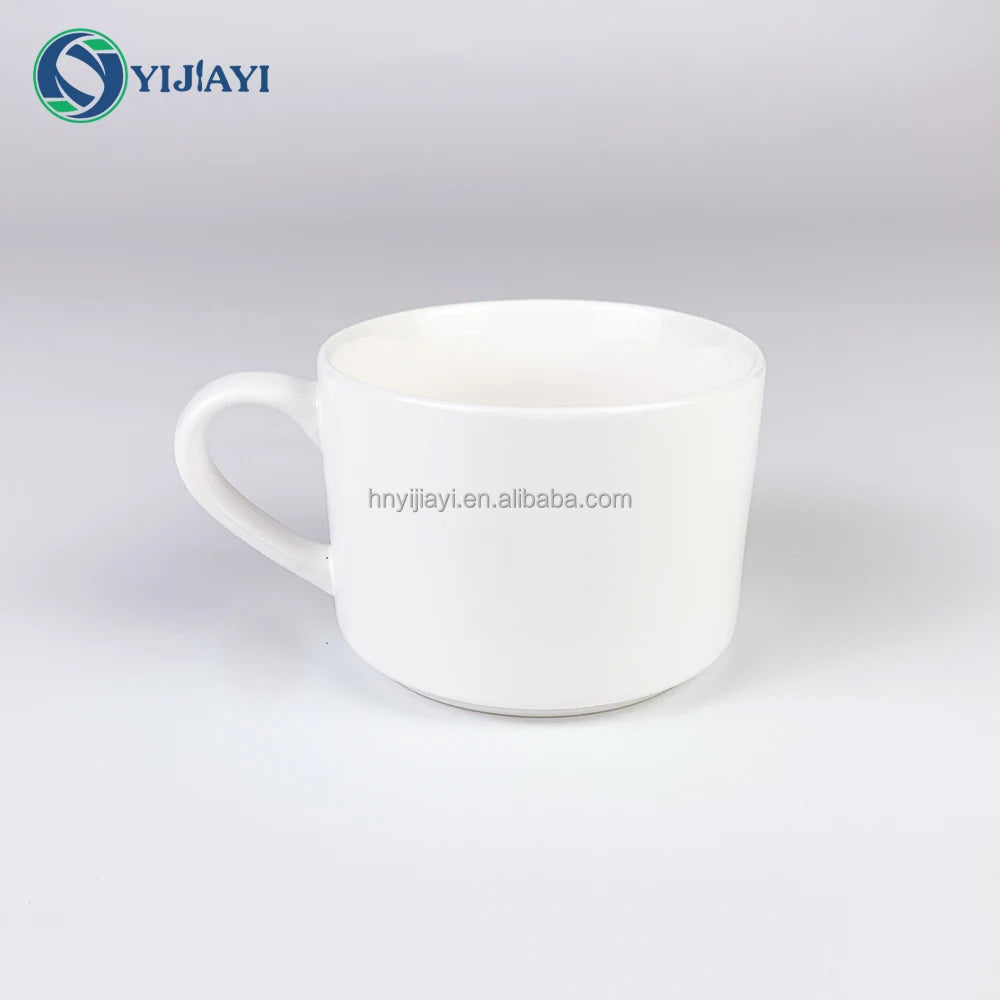 JiuWang wholesale coffee tea cup set with drawer custom logo plain white ceramic porcelain cappuccino packing gift box