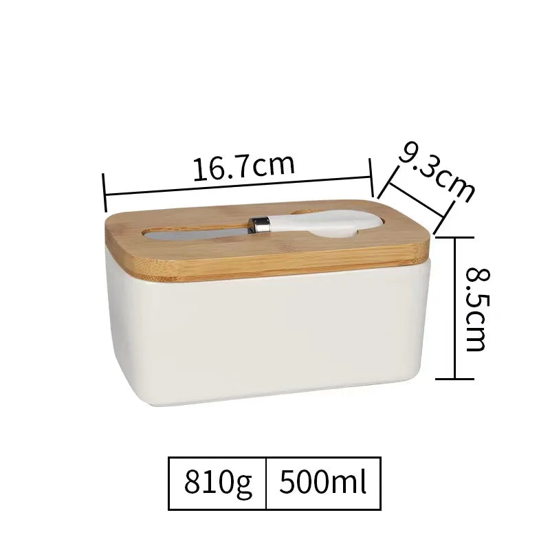 JIUWANG Cow Butter Dish with Knife Farmhouse Covered Butter Holder Fits Two Sticks of Butter