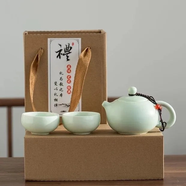 Chinese Kung Fu Travel traditional Tea Set Ceramic Gaiwan Tea Cups