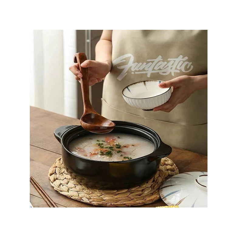 Dinnerware cooking cookware 2.5L hand printing korea style ceramic soup pot for kitchen