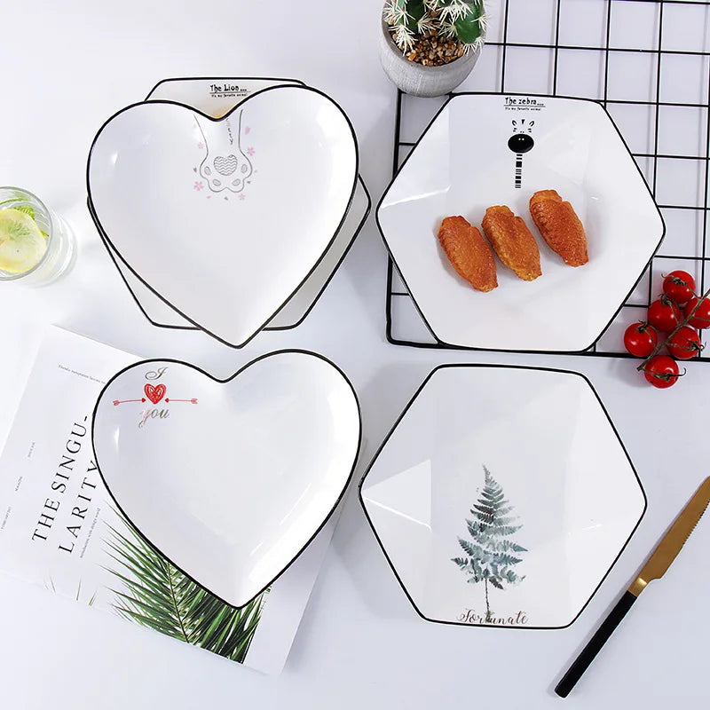 NORDIC porcelain heart shaped dish