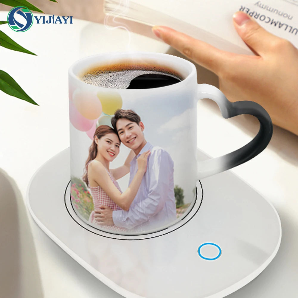 JIUWANG Wholesale High Quality Ceramic Coffee Mug 10oz11oz15oz printable magic color change cup  sublimation valentine' s day