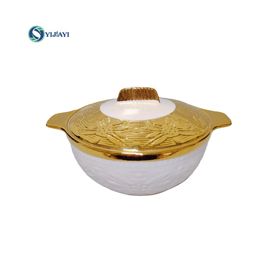 JIUWANG gold-plated ceramic casserole dish with lid Set cooking pots ensemble casserole ustensiles de cuisine