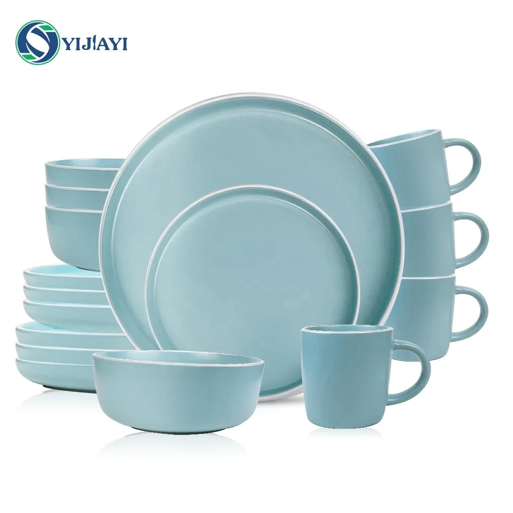 wholesale nordic 16pcs ceramic dinner set porcelain dinnerware sets glaze dishware dishes & plates