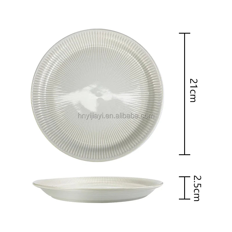 Western Vintage Reactive White Charger Dinner Dish Restaurant Ceramic Plate For Wedding Party