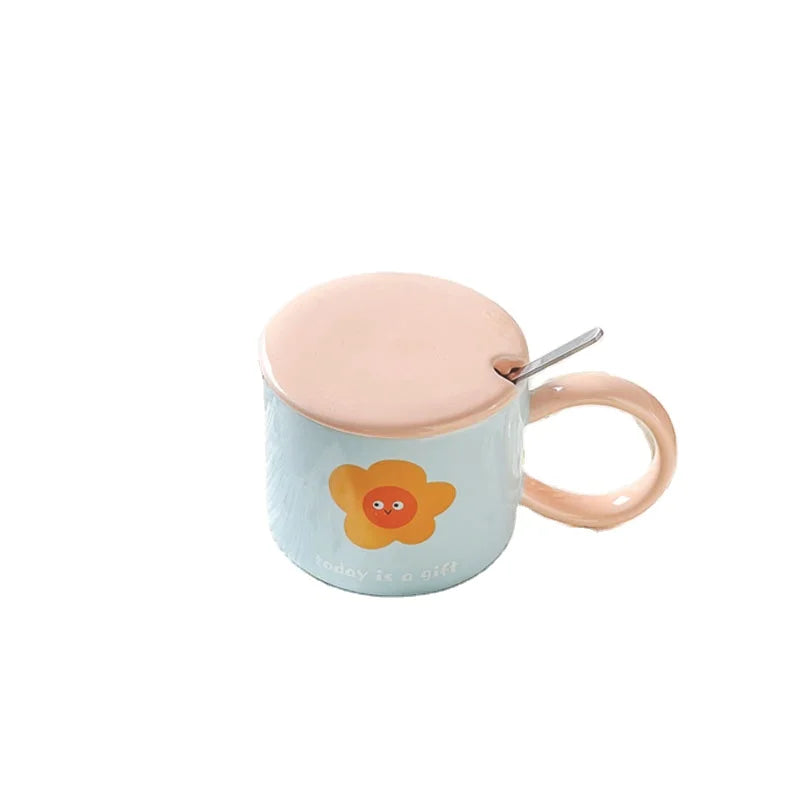 2022  Hot Sale Christmas Collection Creative Office Coffee Water Cup Cute Ceramic Mug with Lid