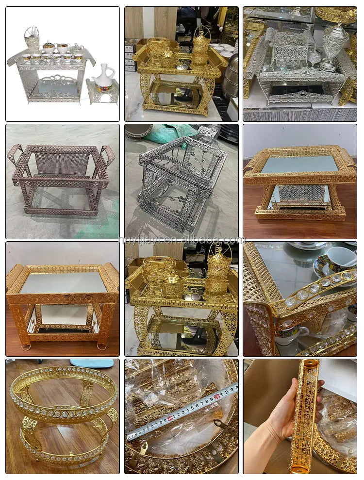 hot selling customized habesha metal rekebot tea table with ethiopian coffee set