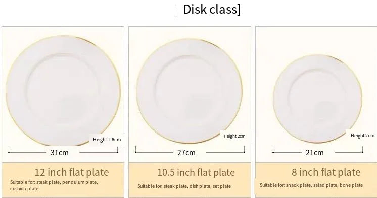 custom 14k golden plated wedding Set Porcelain Luxury Dinnerware Dishes stoneware matt with plates with gold