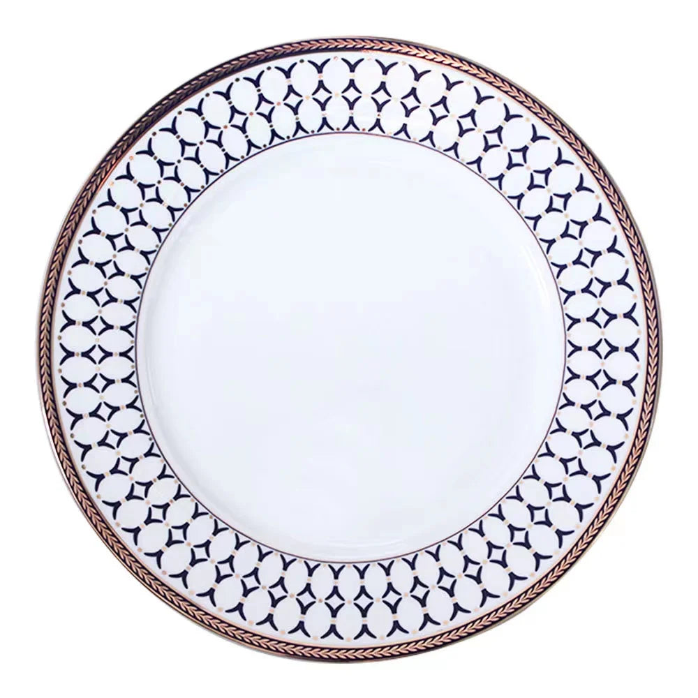 Luxury Porcelain Plate Dinner Plate Set Ceramic Porcelain Plate Set Round Ceramic for Restaurant Savall Horeca 10 Inch Quantity