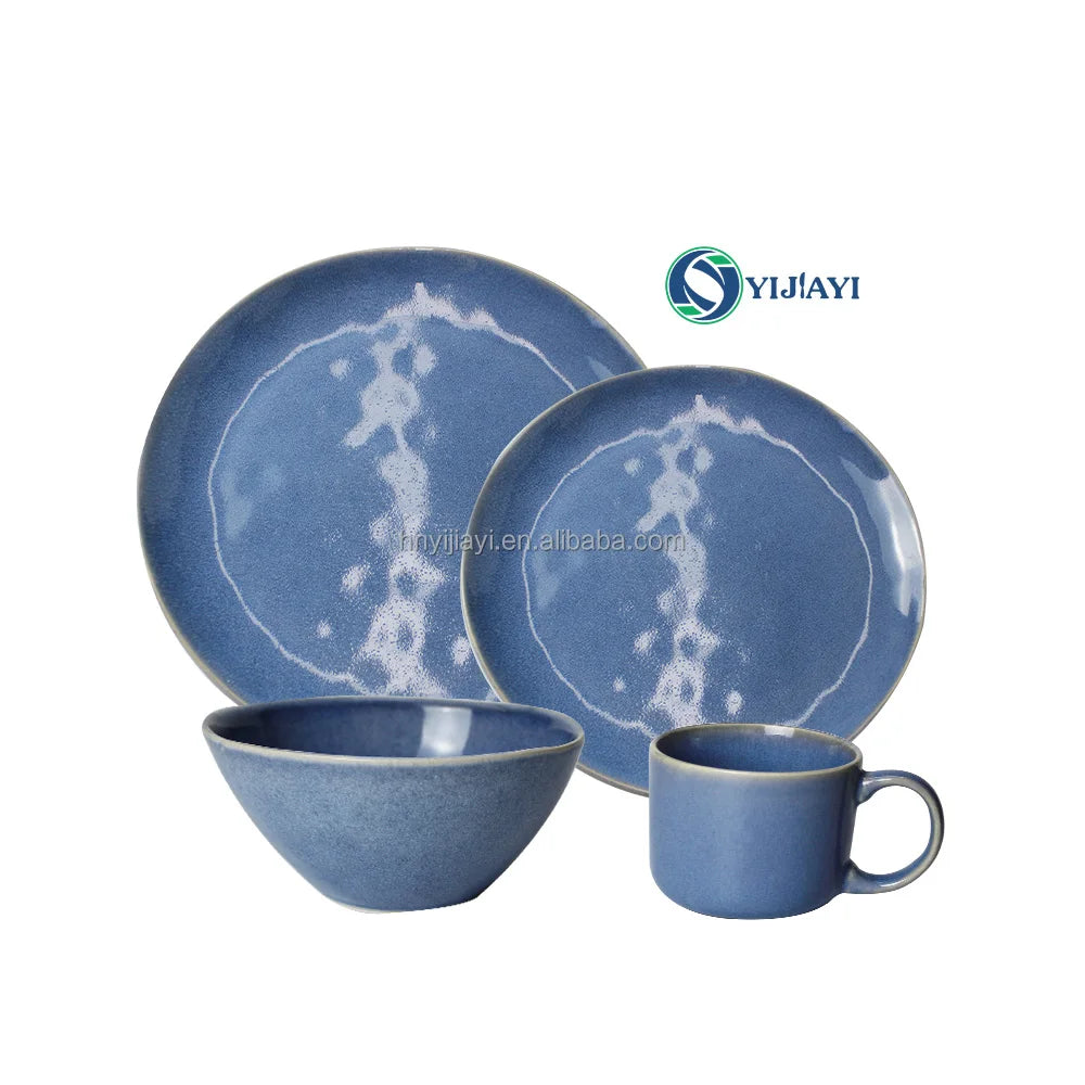 JIUWANG ceramic  dinnerware sets glaze tableware plates and plates restaurant