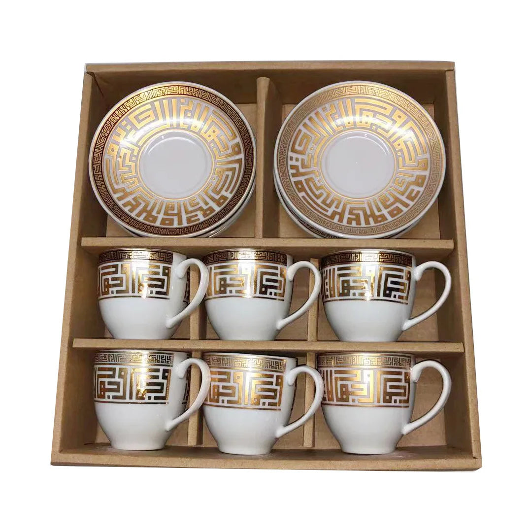 Cross border European style and plate set afternoon set Ethiopian rim porcelain tea sets