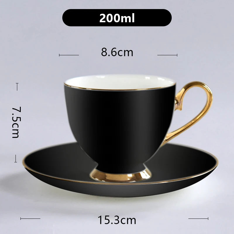 black gold espresso cup new gold color luxury coffee cup and saucer set coffee tea cup with saucer