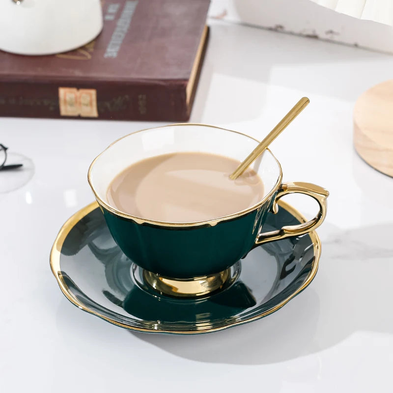 black gold espresso cup new gold color luxury coffee cup and saucer set coffee tea cup with saucer